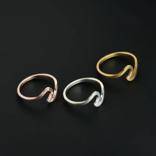 LNRRABC Taglia 7 8 9 10 Oro Classico della Moda Nastro Oro Rosa Wave Band Anello LNRRABC Taglia 7 8 9 10 Oro Classico della Moda Nastro Oro Rosa Wave Band Anello
