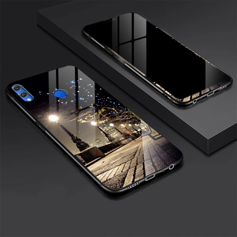 Tempered Glass Case For Huawei Honor 8X Cover Cartoon Shockproof  Glossy Cover for Huawei Honor 8X Tempered Glass Protector (7)