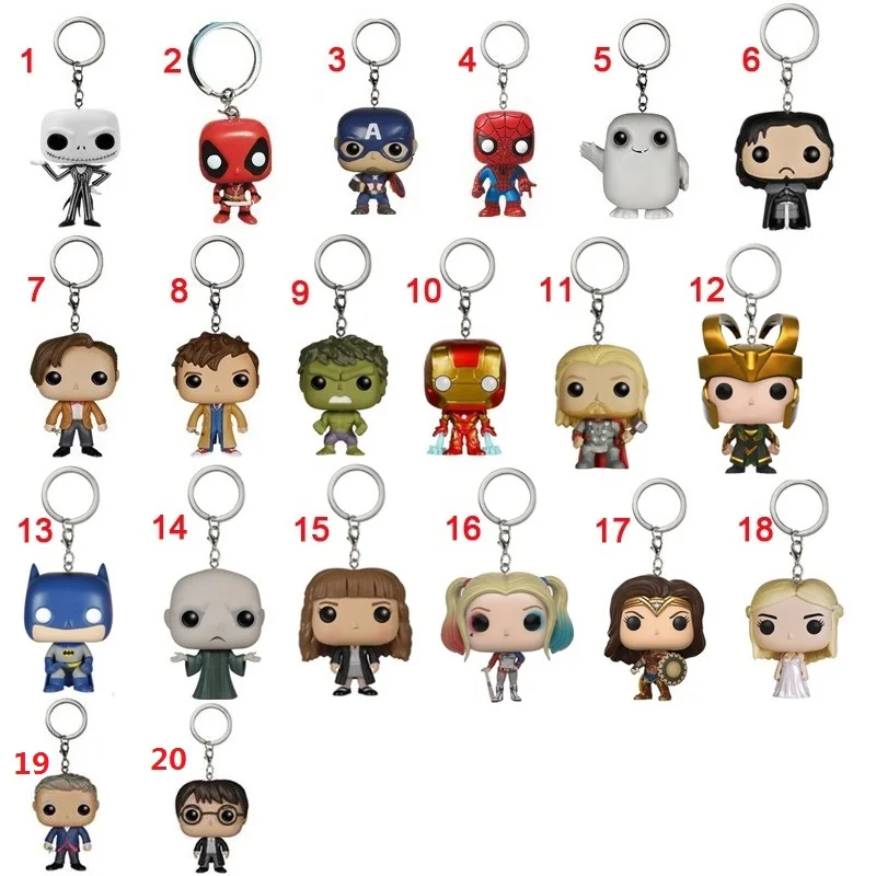 Anime Action Figure font b Toy b font Keychain Spider Iron Man Captain America Batman Hulk
