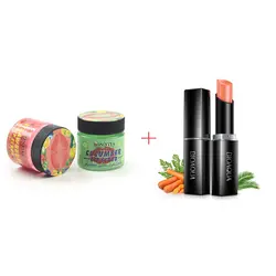 BIOAQUA морковь натуральный бальзам для губ + клубника огурец Отшелушивающий маска для губ увлажняющий крем для губ бесцветный уточняющий