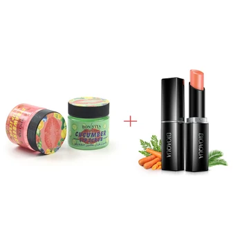 

BIOAQUA Carrot Natural Lip Balm +Strawberry Cucumber Exfoliator Lip Mask Moisturizing Lip Cream Colorless Refine Repair Lip Care