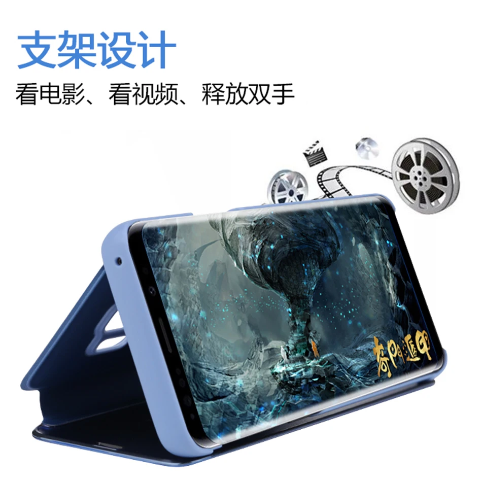 Умный зеркальный чехол для телефона OPPO A7 A5s AX5s Realme 2 3 Pro защитный C2 C1 X F9 F7 A7x флип