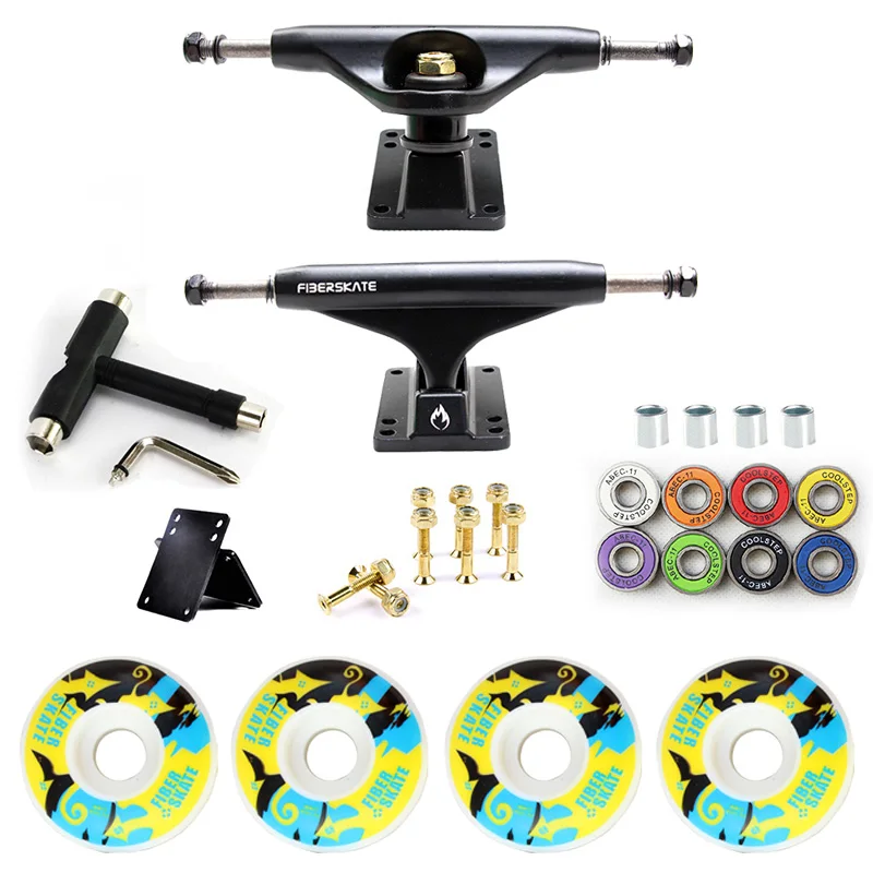 

New 5in Skateboard Trucks Combo Set 5230mm Wheels Aluminum Magnesium Alloy Professional Bridge Skate Board Bracket Free Shipping