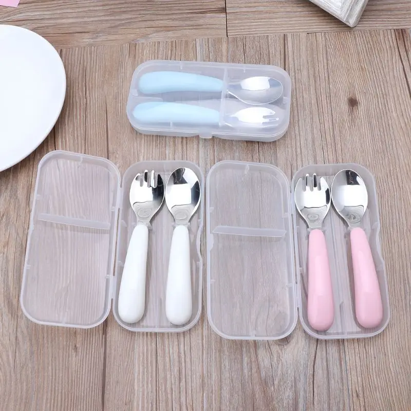 

Children Utensil Baby Tableware Set Infant Food Feeding Spoon Fork Toddler Dinnerware Kids Cutlery
