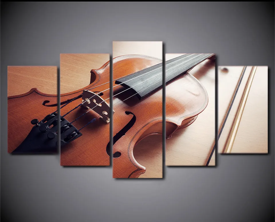 5Piece Wall Art Picture Classical Violin Painting Music Instrument
