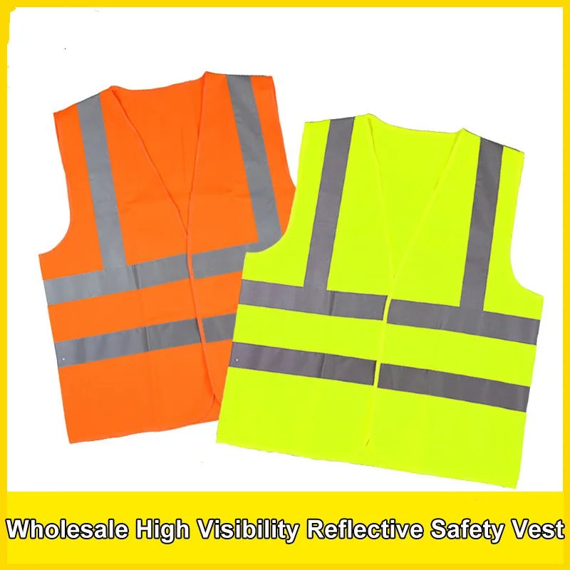 

2018 adult safety vest polyester knitted vest traffic safety construction of reflective vest