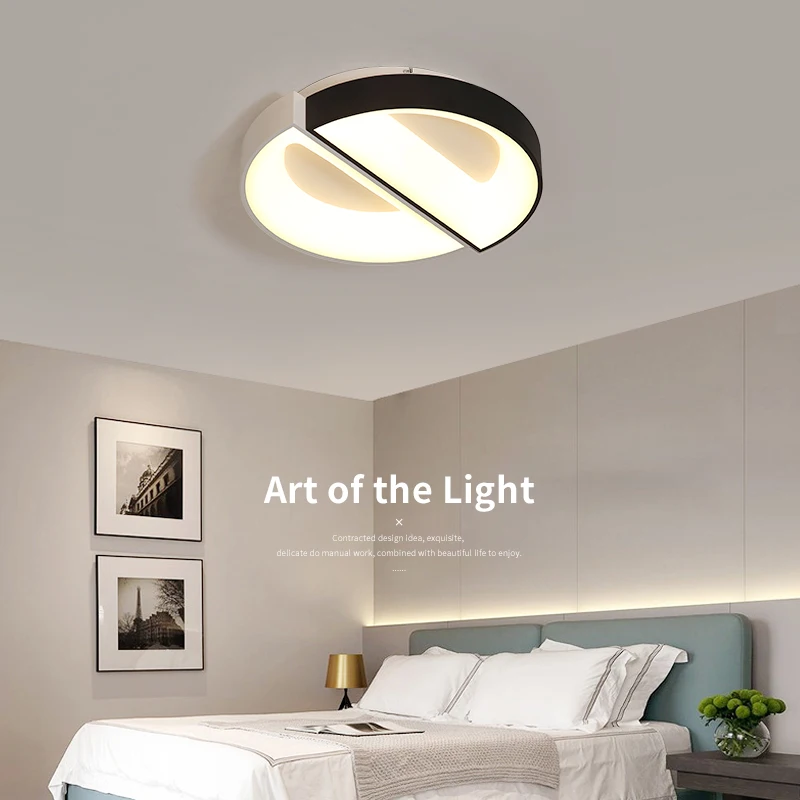 

NEO Gleam Round Dia450mm Modern led Chandelier For Living Room Bedroom Study Room White+Black Color Ceiling Chandelier Fixtures