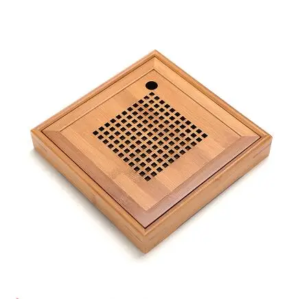 20x20x3.5cm Бамбук подставка для чайного сервиза Чай Аксессуары для плат кунг-фу Настольный поднос для чая - Цвет: 20x20x3.5cm