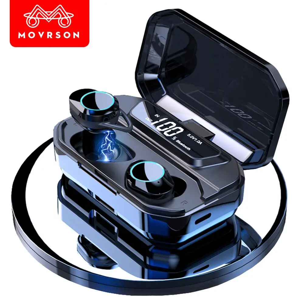 

G02 TWS 5.0 Bluetooth 9D Stereo Earphone Wireless Earphones IPX7 Waterproof Earphones 3300mAh LED Smart Power Bank Phone Holder