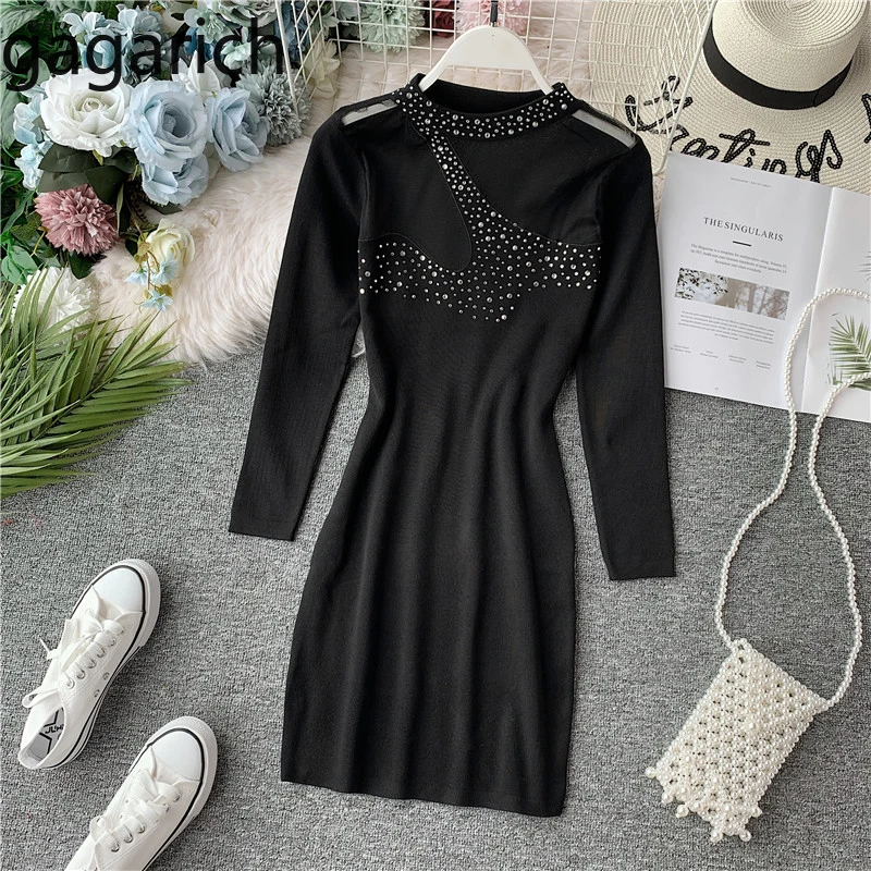 

Gagarich Women Dress 2019 Autumn Long Sleeve O-neck Black Lace Elegant Slim Midi Ladies Dresses Fashion Vestidos Verano