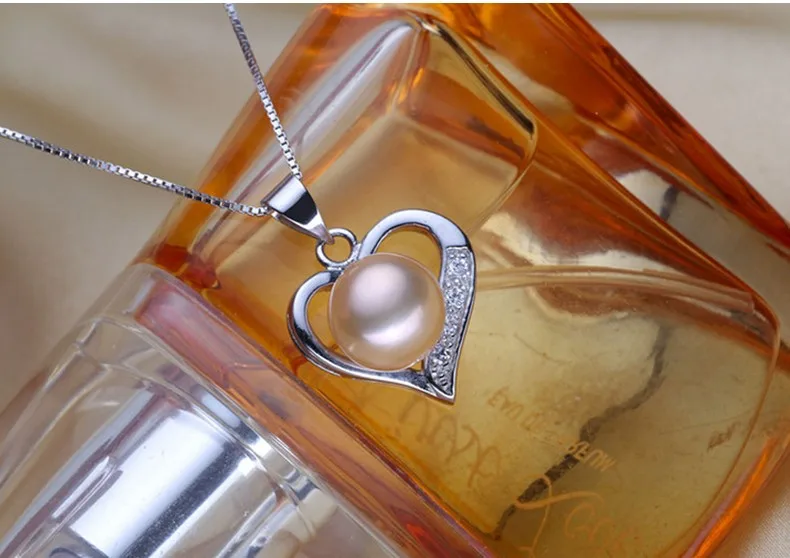 ZHBORUINI Высокое качество ювелирные изделия из жемчуга AAAA натуральный пресноводный жемчуг подвески в форме сердца 925 пробы серебряные