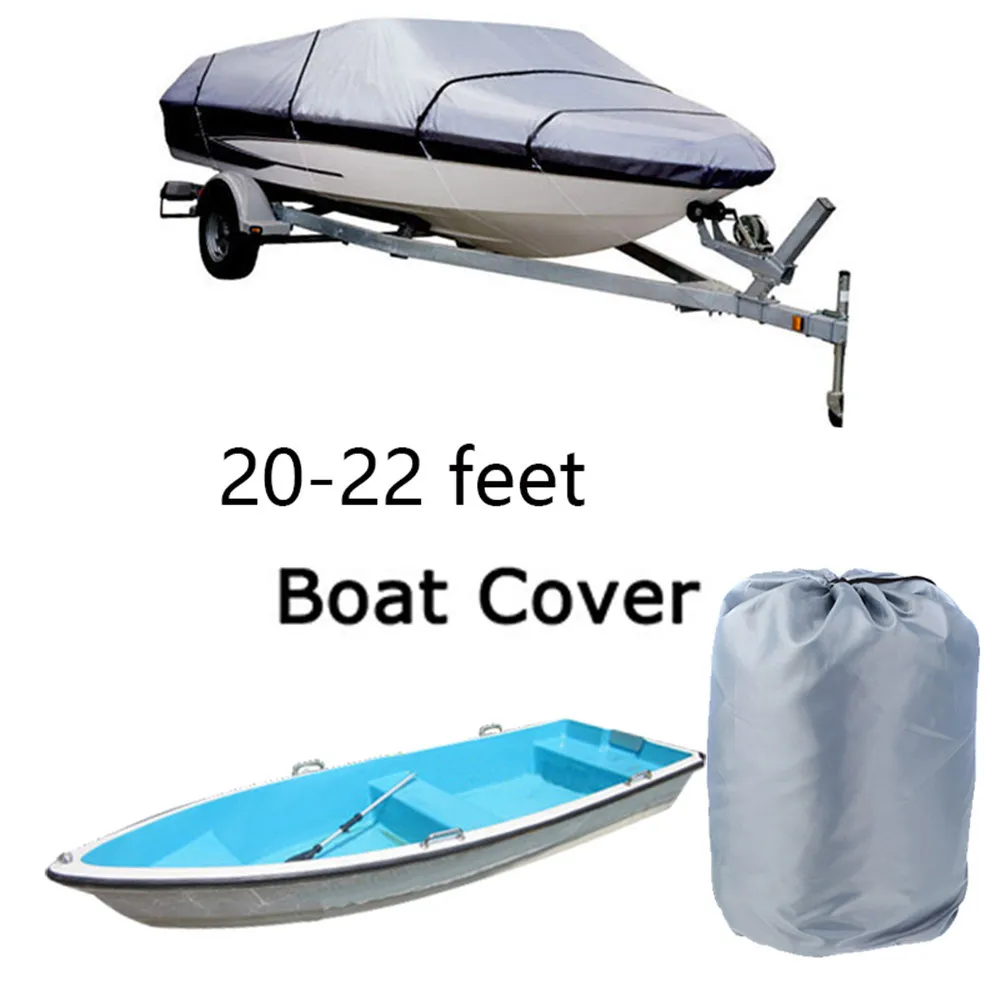 Крышка лодки Speedboat Обложка 17-19ft 210D Оксфорд v-корпус водонепроницаемый с защитой от ультрафиолета солнцезащитный серый/синий