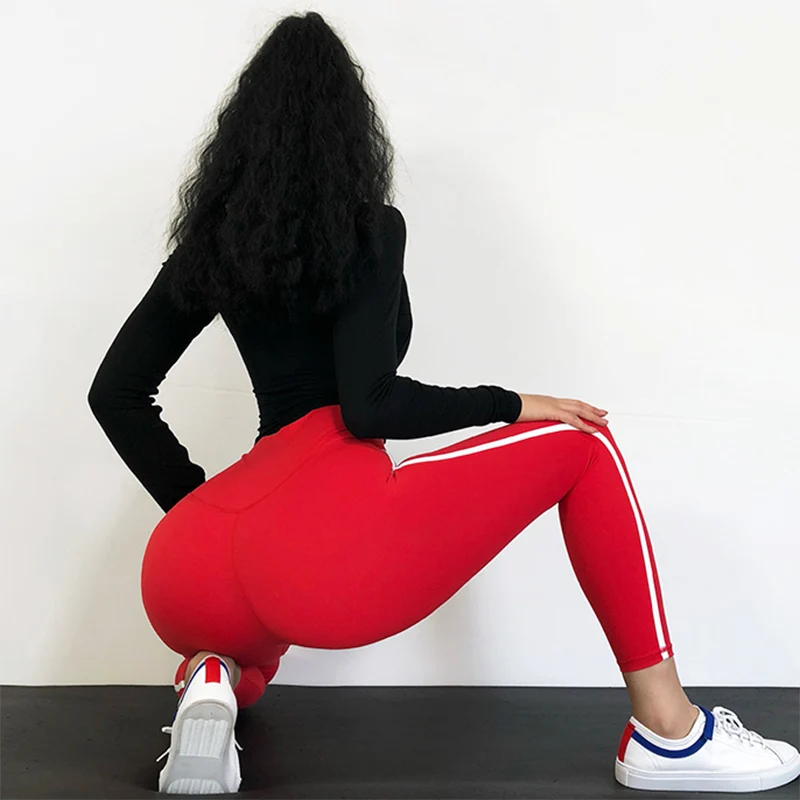 red yoga leggings