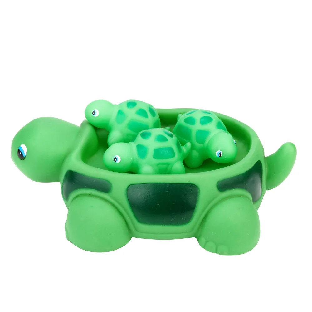 

Shrilling Rubber Cute Sea Turtle Family Bathtub Pals Floating Bath Tub Toy Waterproof Funny Toys For Kids MM704