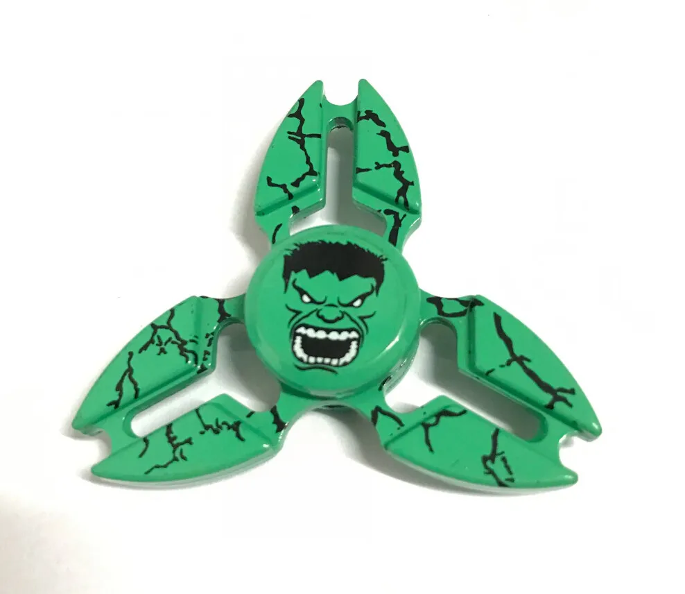 Hulk Спиннер-Спиннер для рук, Мстители, Спайдермен, Супермен, Капитан Америка, Спиннер для пальцев, игрушки, подарки для снятия стресса - Цвет: Hulk