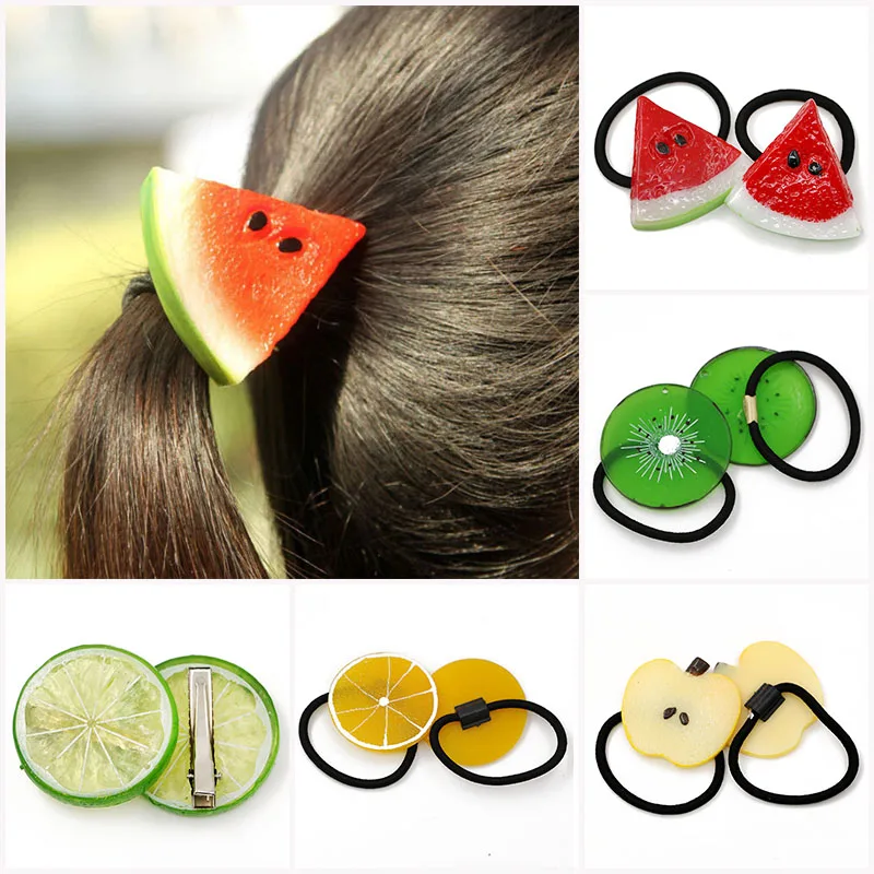 

Fruit Slice Multi-Patterns hair band for Women girls Elastic Rubber Bands Hair Ties Gum Holder Rope Hairpins Hair Accessories
