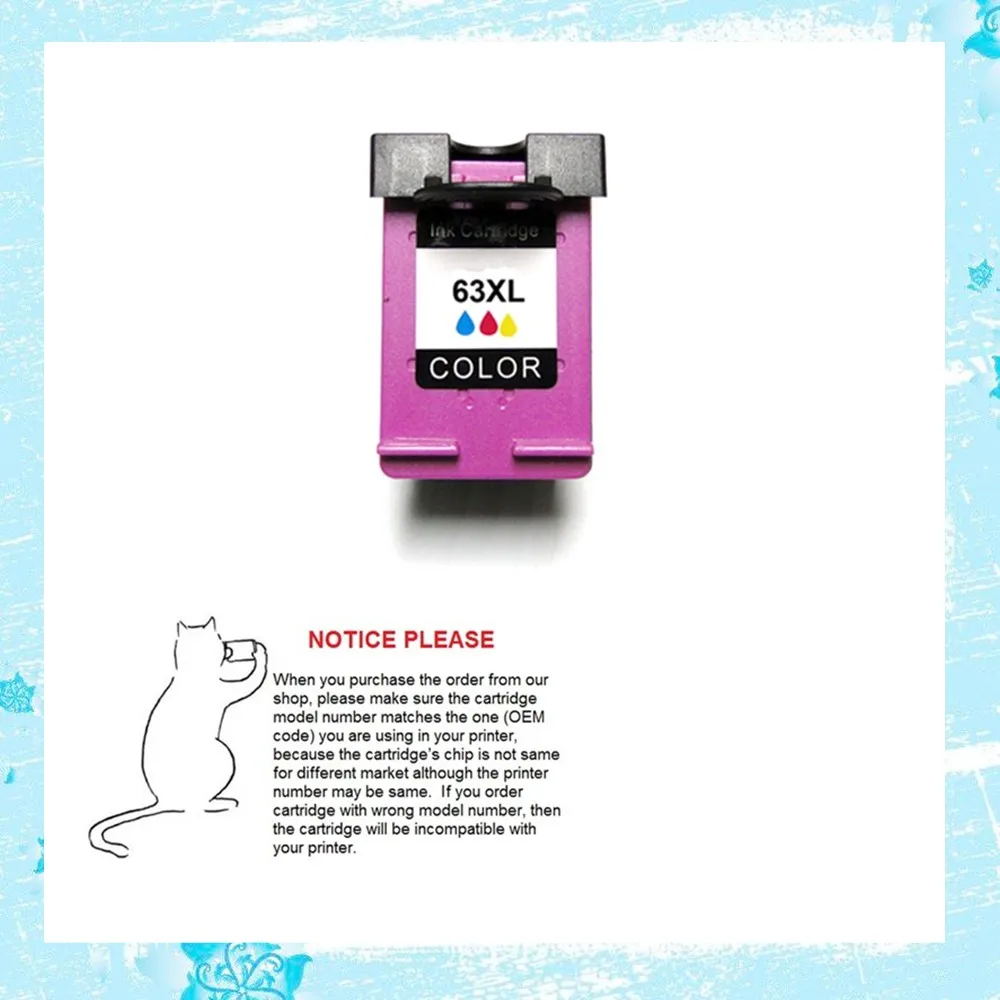 YOTAT Color For HP63 HP 63XL Remanufacured ink cartridge for HP Envy 5640 5660 7640 5540 5544