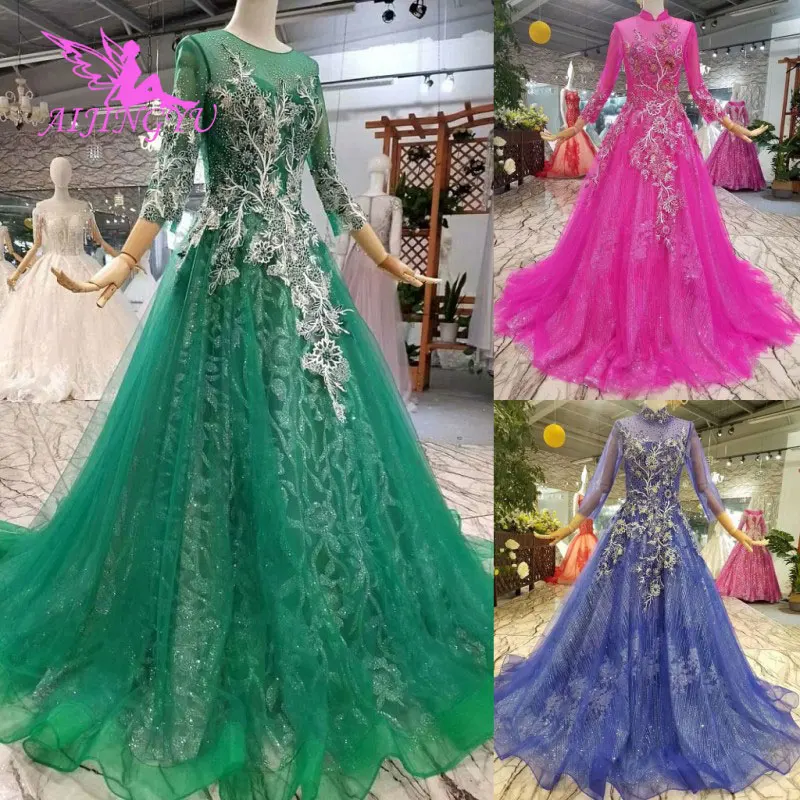 AIJINGYU Wedding Dresses With Butterfly Vintage Real Moroccan Korea Gowns Lace Ball Gown Marriage Wear Dress