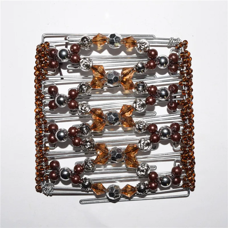 

brown silver rose metal comb girls women lady wedding pary best gift magic comb 10 pcs /lot