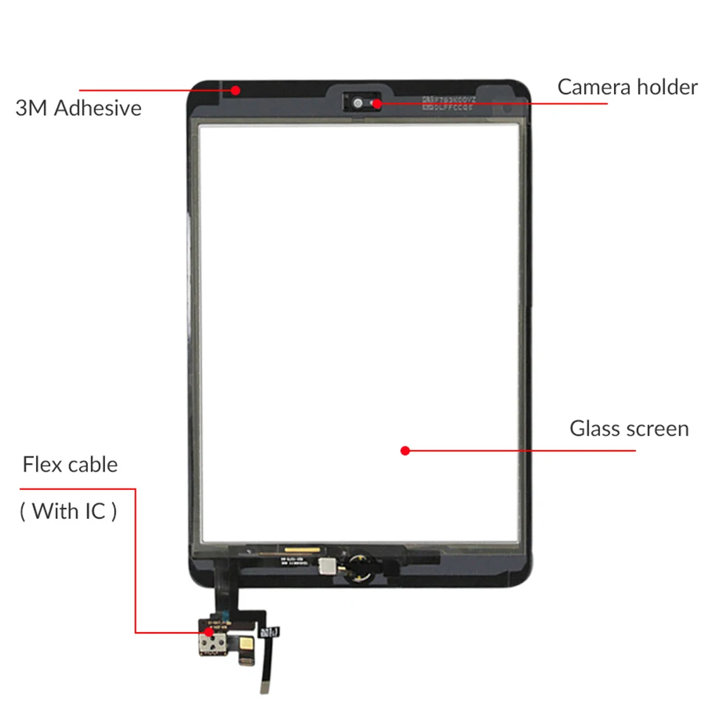 Ipad touch screen panel ipad touch screen glass panel ipad touch screen glass Touchscreen For iPad Mini 3 Mini3 Touch Glass Screen Digitizer Home Button With IC Conector For iPad mini 3 A1599 A1600 A1601