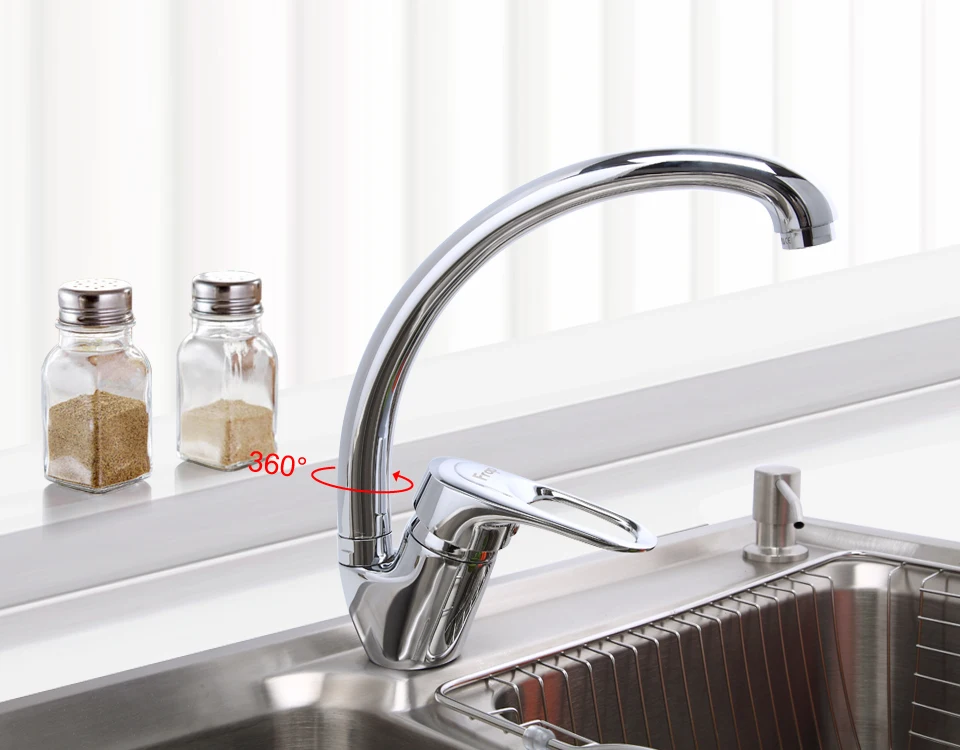 Frap 1 компл. Frap классический стиль одной ручкой кухонный кран вращение на 360 смеситель холодной и горячей воды кран F4104-2