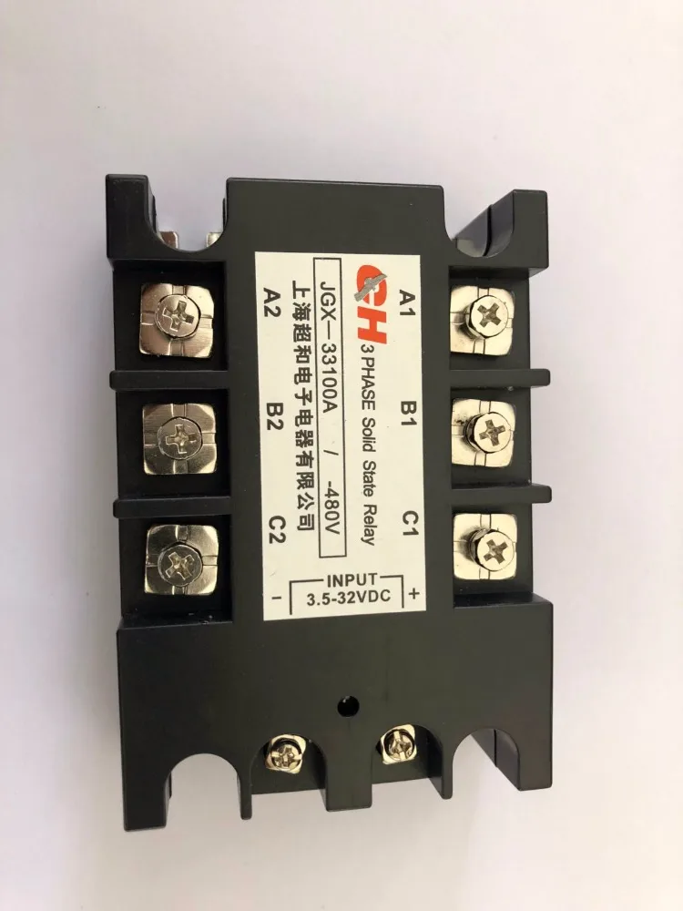 JGX-33100A 3 5-32vdc/480VAC 25A 40A 80A 100A DC to AC 3-фазное твердотельное реле с индикатором |