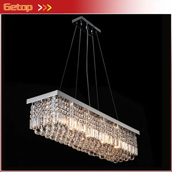 

Best Price Good Quality Modern K9 Crystal Chandeliers L47" X W10" X H10" LED Rectangle Pendant Lamp for Living Room/Restaurant