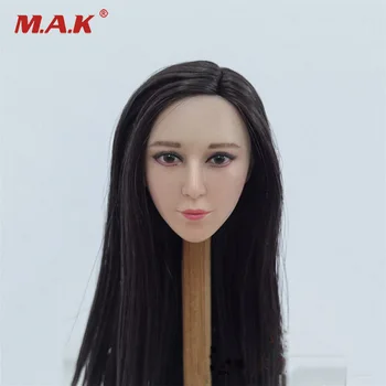 

1/6 Asia Beautiful Head Carving Fan Bingbing Head Sculpt Model with Hat for 12 inches Action Figure