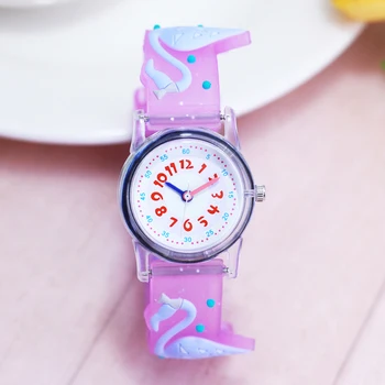 

2018 willis brand students girls 3D cartoon lovely cute flamingos quartz wristwatches children high quality electronic watches