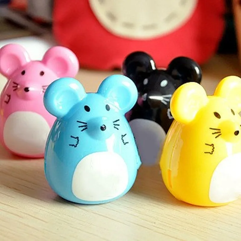 

1PC Cute Kawaii Lovely Plastic Mouse Automatic Pencil Sharpener Creative Stationery Gifts For Kids School Supplies