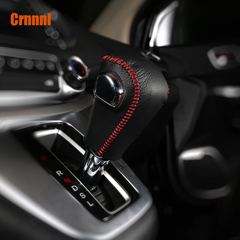 

Leather automatic speed gear shift knob head cover Car Accessories for For Honda CRV CR-V 2012 2013 2014 2015