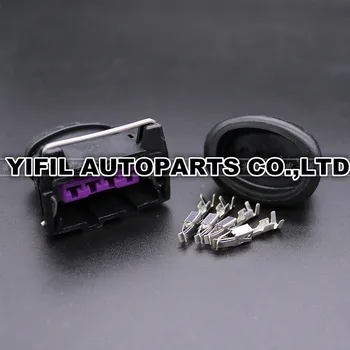 

10pcs/lot Tyco/AMP Junior Power Timer 4 Pin/Way Female Automotive Connector Sensor Plug With Rubber Boot