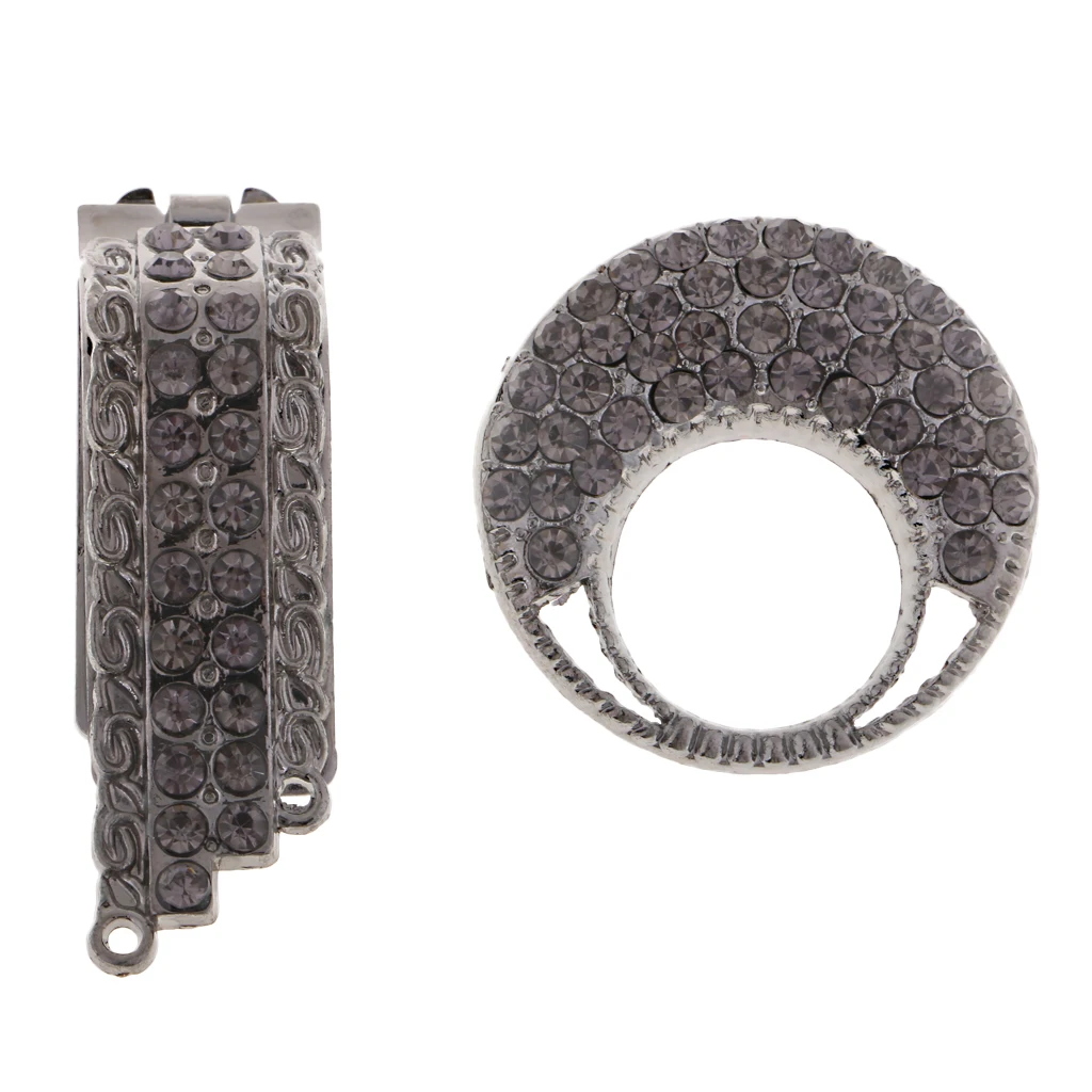 

1 Piece Crystal Rhinestone Duck-mouth Duckbill Buckle Fastener Embellishments for Jacket Coat Shawl Black
