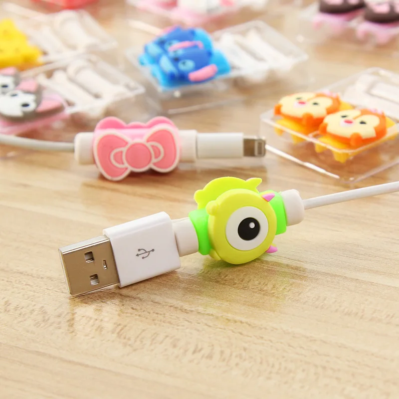 Креативные персонажи из мультфильмов Kawaii Animal Hello Cat, Бэтмен, usb-кабель для наушников, защита для зарядки мобильных телефонов