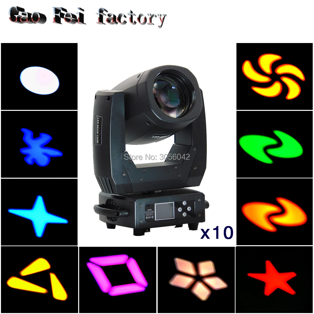 

10PCS/LOT 150W DJ Disco Color/LED beam Effects/8 prism Stage Lighting Dimming LED Zoom for dance halls, KTV