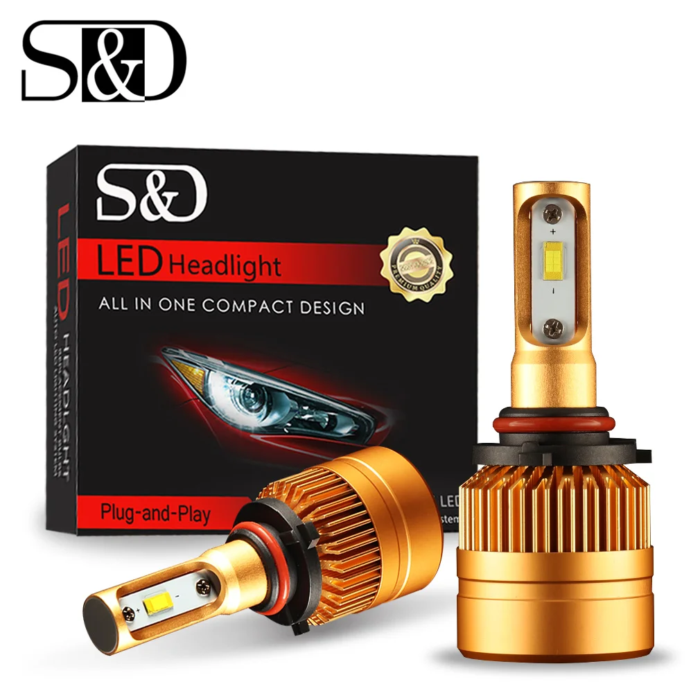 Buy S&D 2Pcs 9005 HB3 Car LED Headlight Bulb 6500K