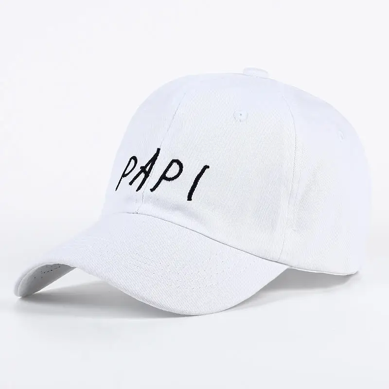 Voron Papi вышивка бейсболка Мужская Женская мода Papi DAD Cap хип-хоп Snapback кости шапки стиль 6 - Цвет: PAPI white