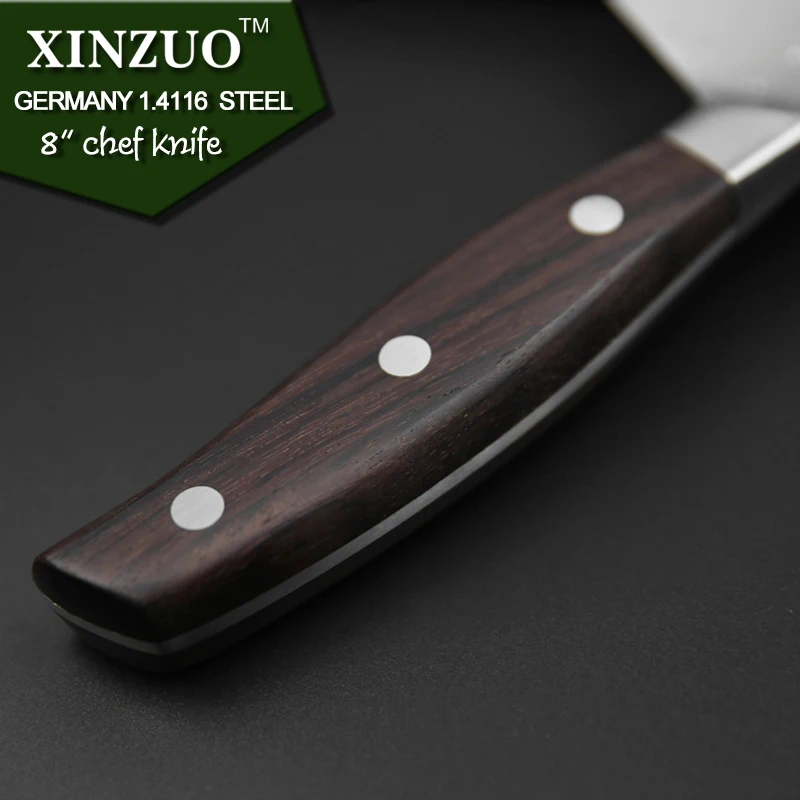 XINZUO 8'' inch Chef Knife GERMAN DIN1.4116 Steel Kitchen Knives Brand Rosewood Handle Cleaver Meat Knife Kitchen Cooking Tools