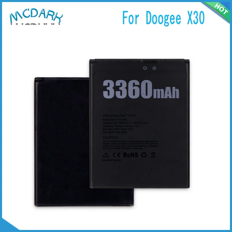 Mcdark 3360 мАч Высокая емкость BAT17613360 Для Doogee X30 батарея Сменные Аккумуляторы |