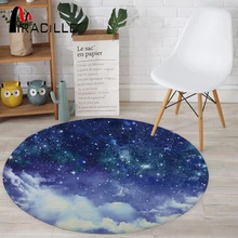 Miracille, современный детский круглый игровой ковер с принтом звездного неба, ковер для спальни, компьютерное кресло, чайный столик, домашний декор, коврик для пола