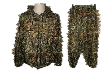 

Quality Outdoor Polyester Durable Woodland Sniper Ghillie Suit Kit Cloak Military 3D Leaf Camouflage Camo Jungle Hunting Birding