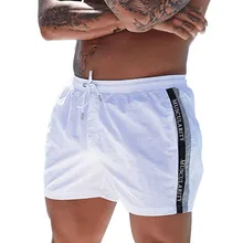 Новые мужские шорты в полоску для фитнеса летние спортивные залы тренировка Мужские дышащие сетчатые быстросохнущие Спортивная одежда для бега пляжные шорты 3