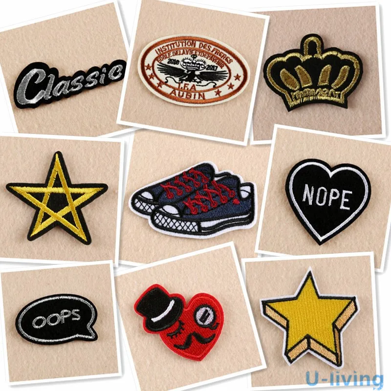 

1pcs Mix fashion Patches for Clothing Iron on Embroidered Sew Applique Cute Patch Fabric Badge Garment DIY Apparel Accessories