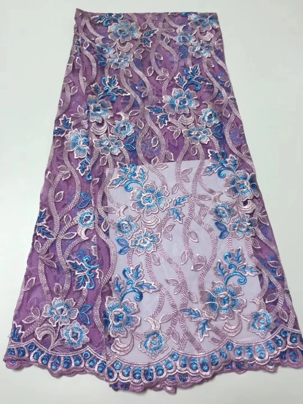 Последние французские нигерийские кружева ткань высокого качества Фиолетовый Тюль африканская Кружевная Ткань Свадьба Африканский французский Тюль кружевная ткань