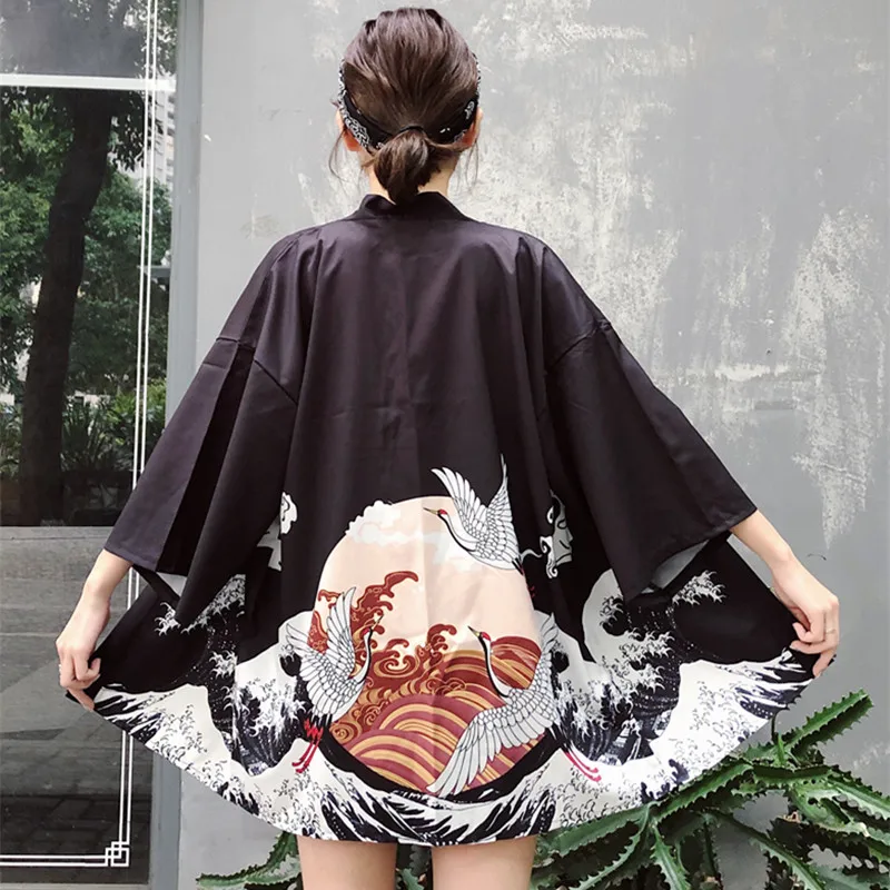 

HARAJUKU chinese style digit print 2019 summer kimono cardigan feminino outerwear sun protection shirts womens (M2008)