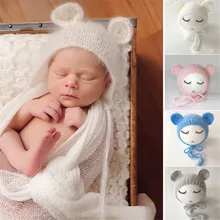 Милый реквизит для фотосъемки новорожденных, детская шапка ручной работы, шапка в форме мохера для новорожденных, аксессуары для фотосъемки, Прямая поставка