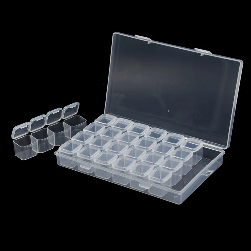 

1pcs Plastic 28 Slots Adjustable Tool Box Screws IC Jewelry Beads Fishing Storage Box Craft Organizer Small Part Container Case