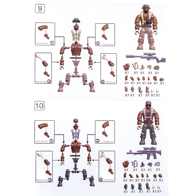 Military Series Lone Wolf Camp Mini Particle Children Building Block Doll Toy for Children Christmas Gift 6