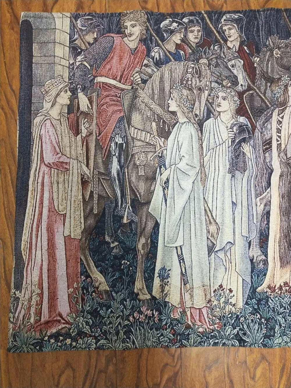 140*100 см, изображение Вильяма Морриса, Святого Грааля, военного рыцаря, хлопковая ткань, украшение для дома, гобелены, гобелены, ST-55