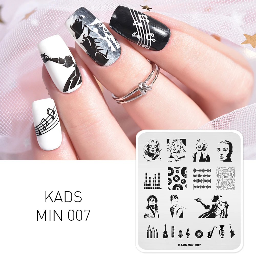 Kads音楽ネイルアートスタンプスタンプモンロー ヘップバーン マイケル ジャクソンのデザインネイルアートテンプレートマニキュアプレート Aliexpress